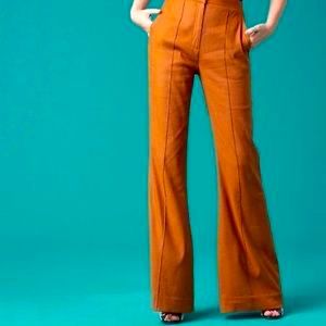 Diane Von Furstenberg Camel Linen Slacks